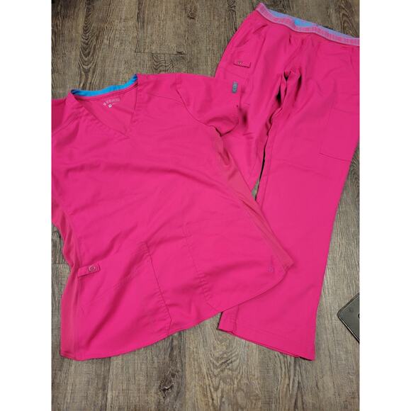 Med Couture Other - Med Couture MC Touch Pink Scrubs Medium Top/Small Petite Pants Bottom Set